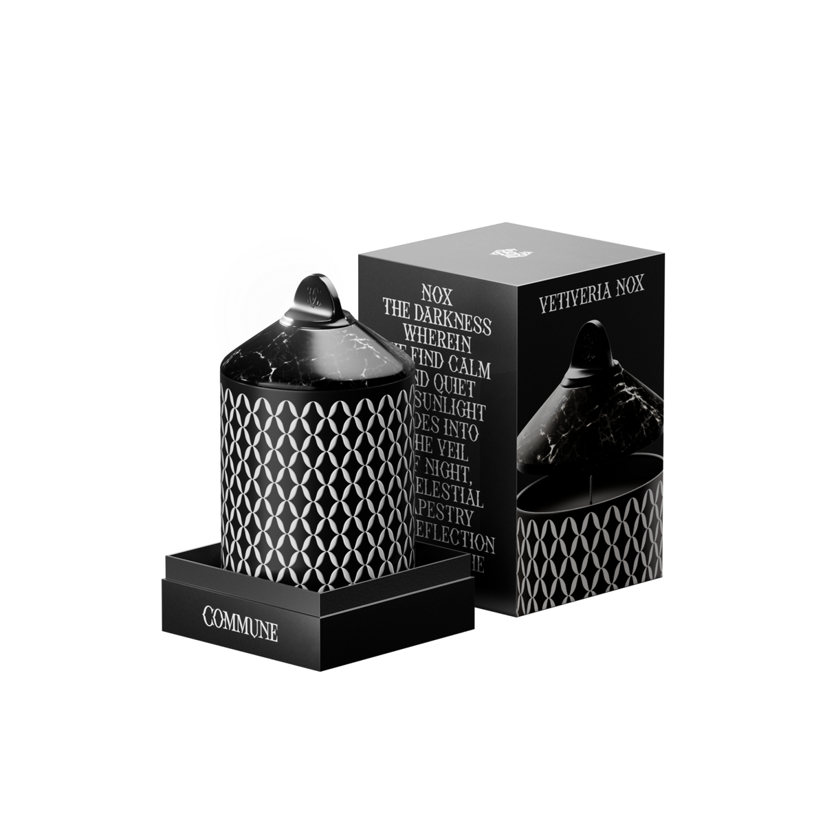 Commune Vetiveria Nox Candle + Black Marble Cover